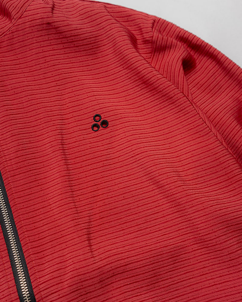 ZIP-UP HOODED SHIRTS (BORDER) -RED-
