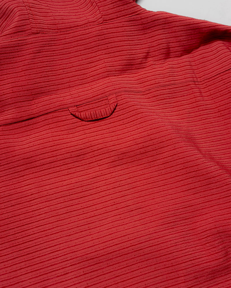 ZIP-UP HOODED SHIRTS (BORDER) -RED-