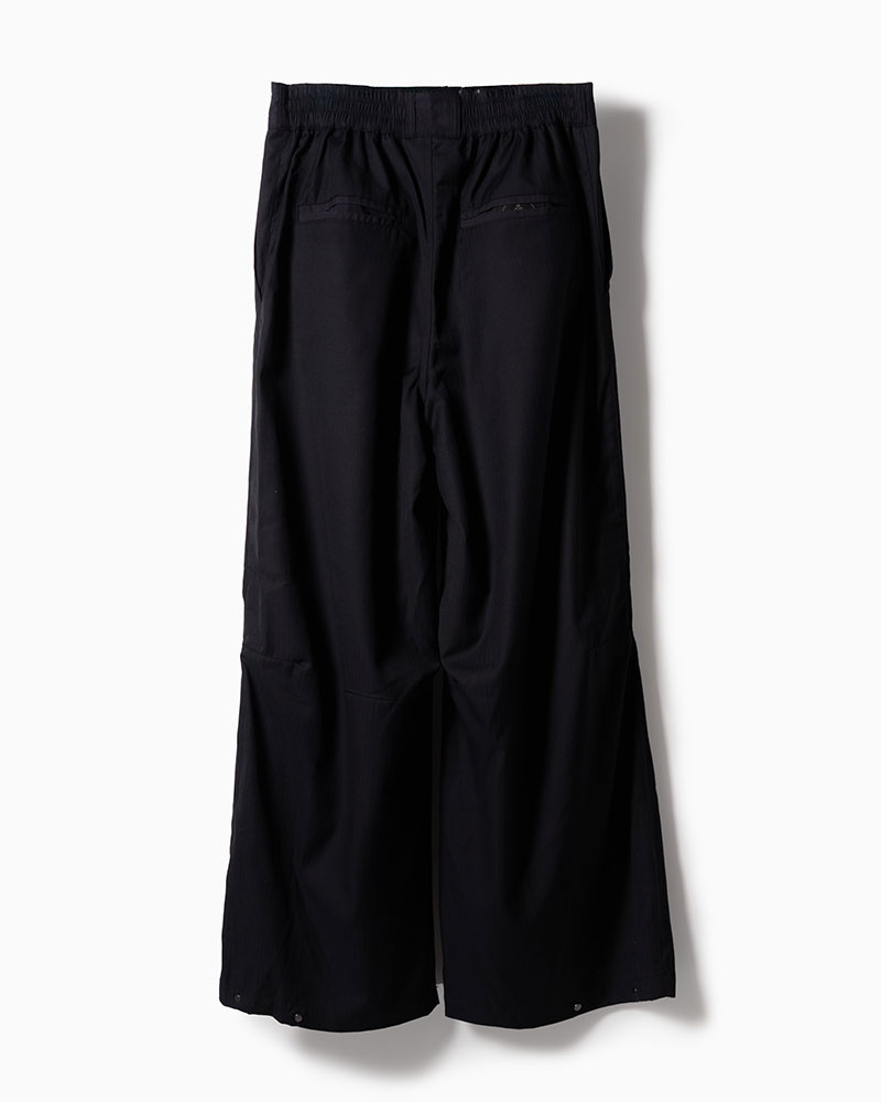 NYLON-TRIMMED WOOL PANTS -NAVY-