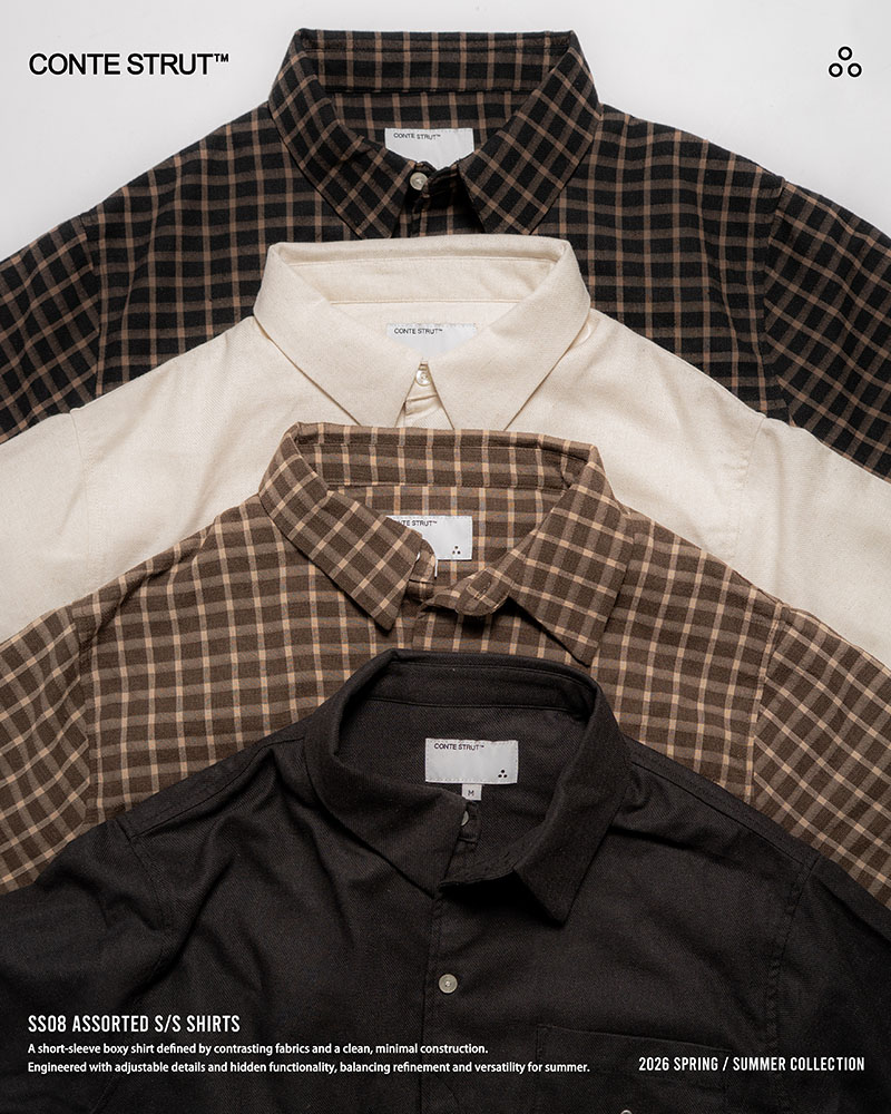 ASSORTED S/S SHIRTS -BROWN(CHECK)-