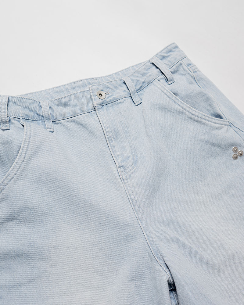 3D DENIM HALF PANTS -L.INDIGO-