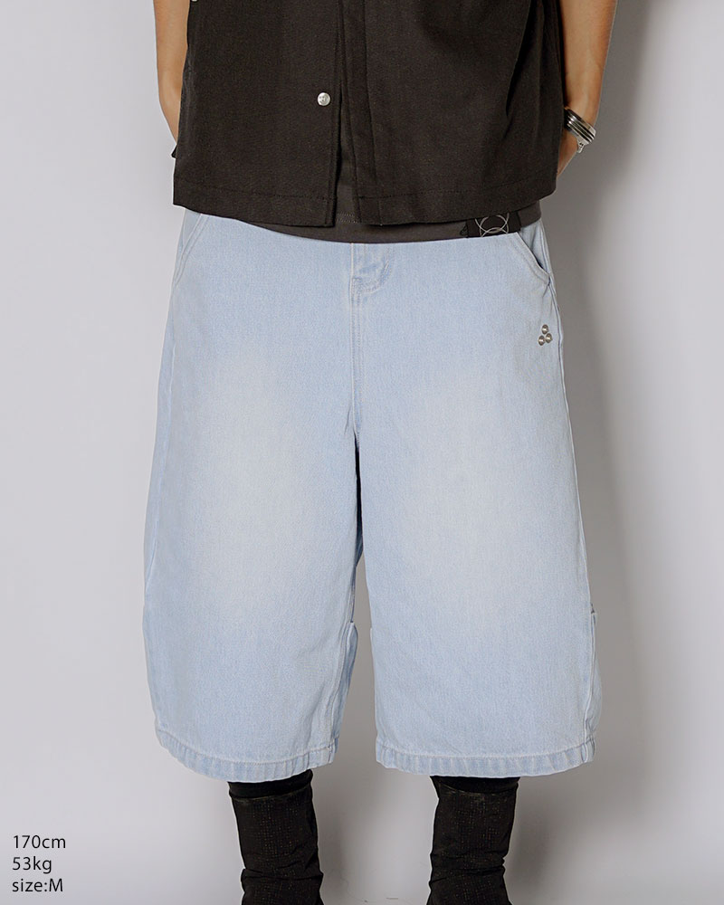 3D DENIM HALF PANTS -L.INDIGO-