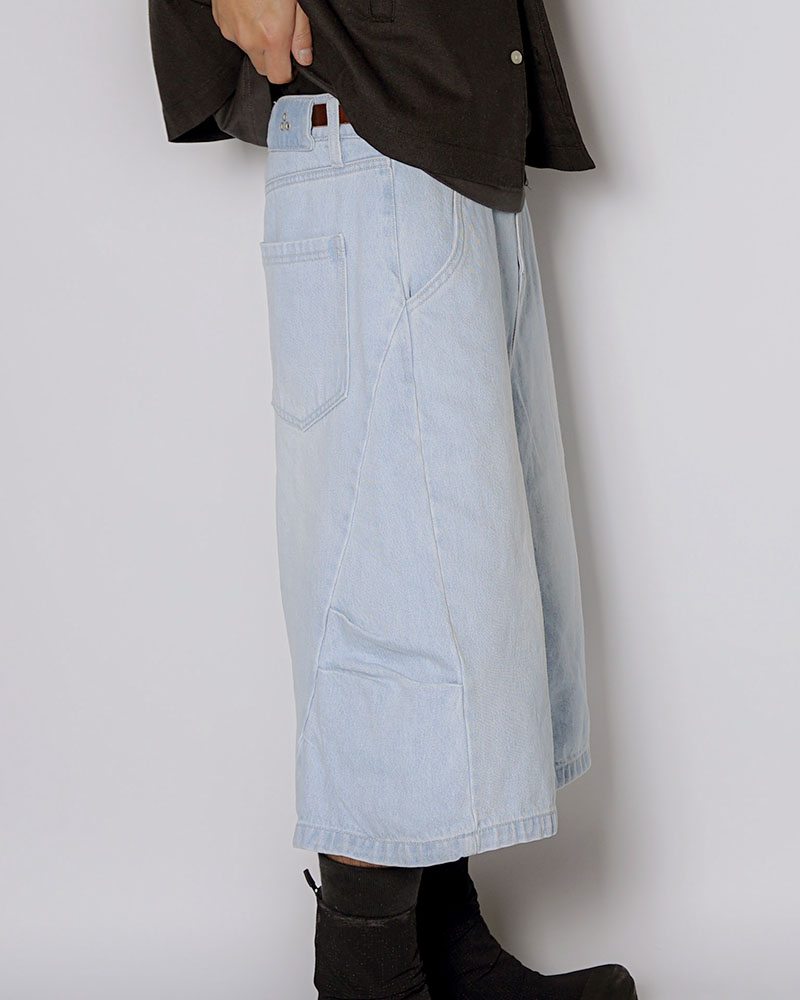 3D DENIM HALF PANTS -L.INDIGO-