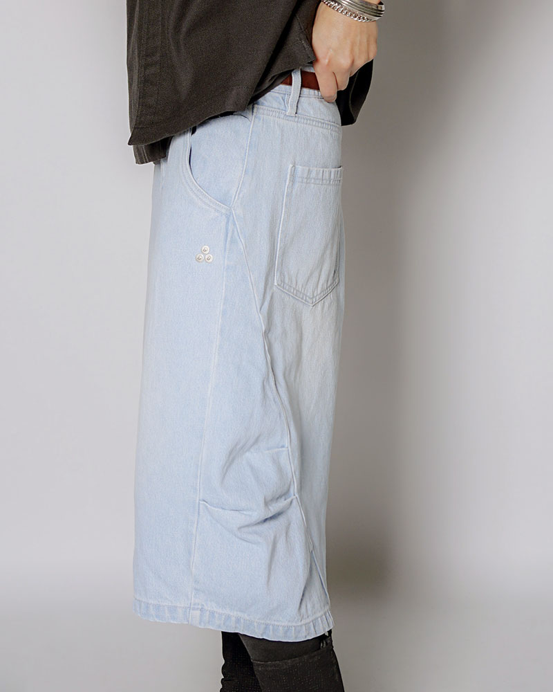3D DENIM HALF PANTS -L.INDIGO-