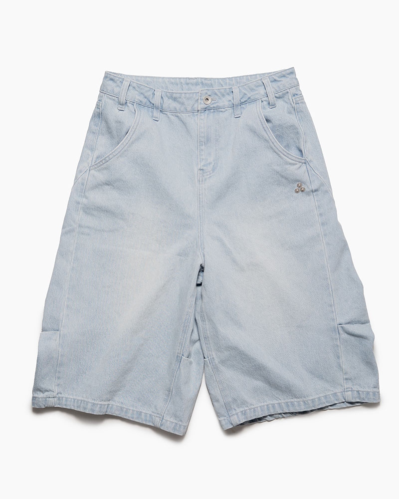 3D DENIM HALF PANTS -L.INDIGO-