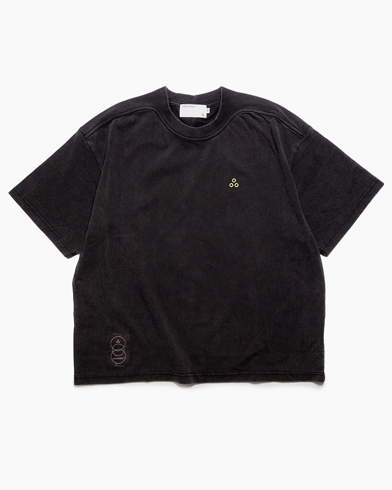 DEFORMED RIB S/S TEE -BLACK-