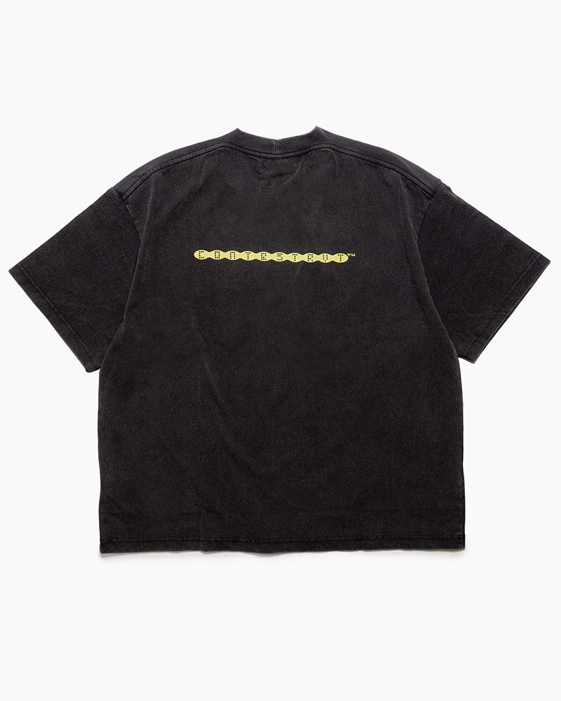 DEFORMED RIB S/S TEE -BLACK-