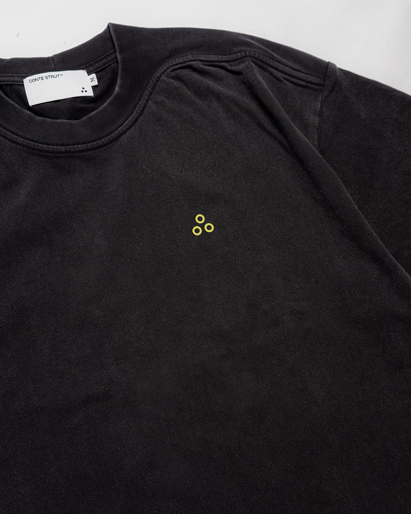 DEFORMED RIB S/S TEE -BLACK-