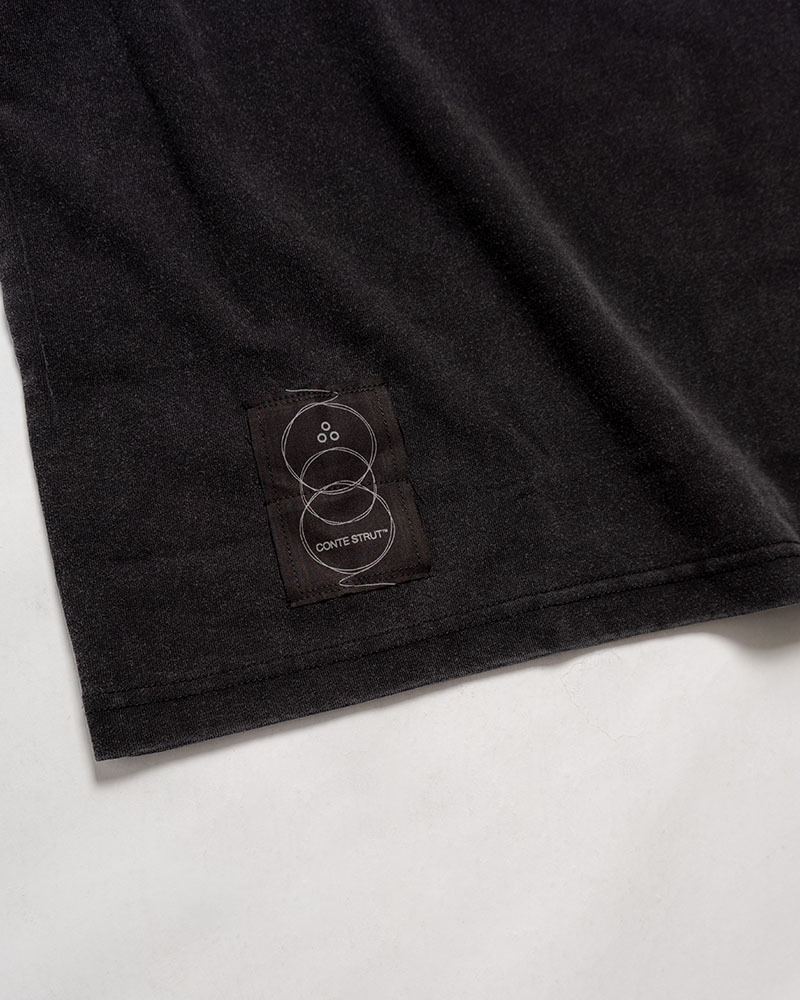 DEFORMED RIB S/S TEE -BLACK-