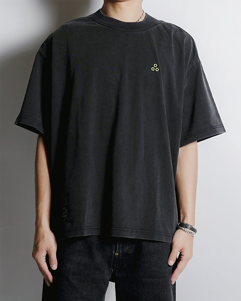 DEFORMED RIB S/S TEE -BLACK-