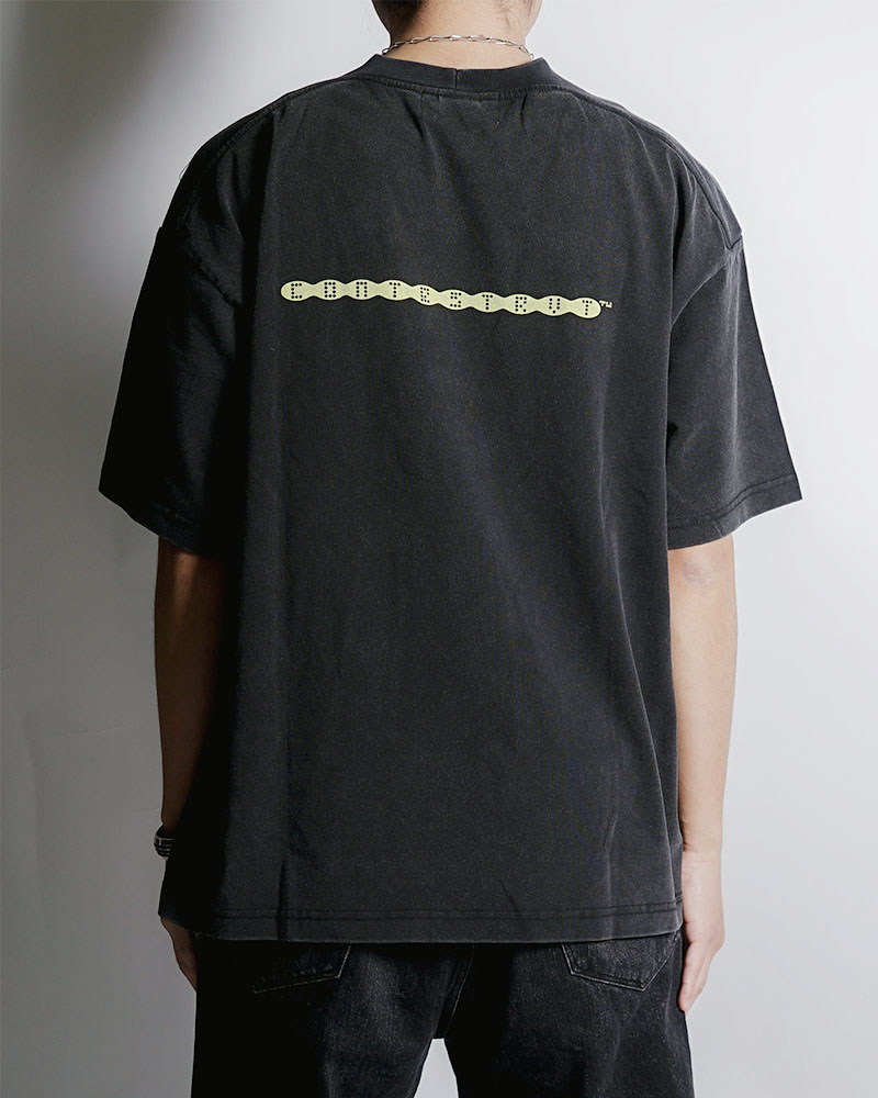 DEFORMED RIB S/S TEE -BLACK-