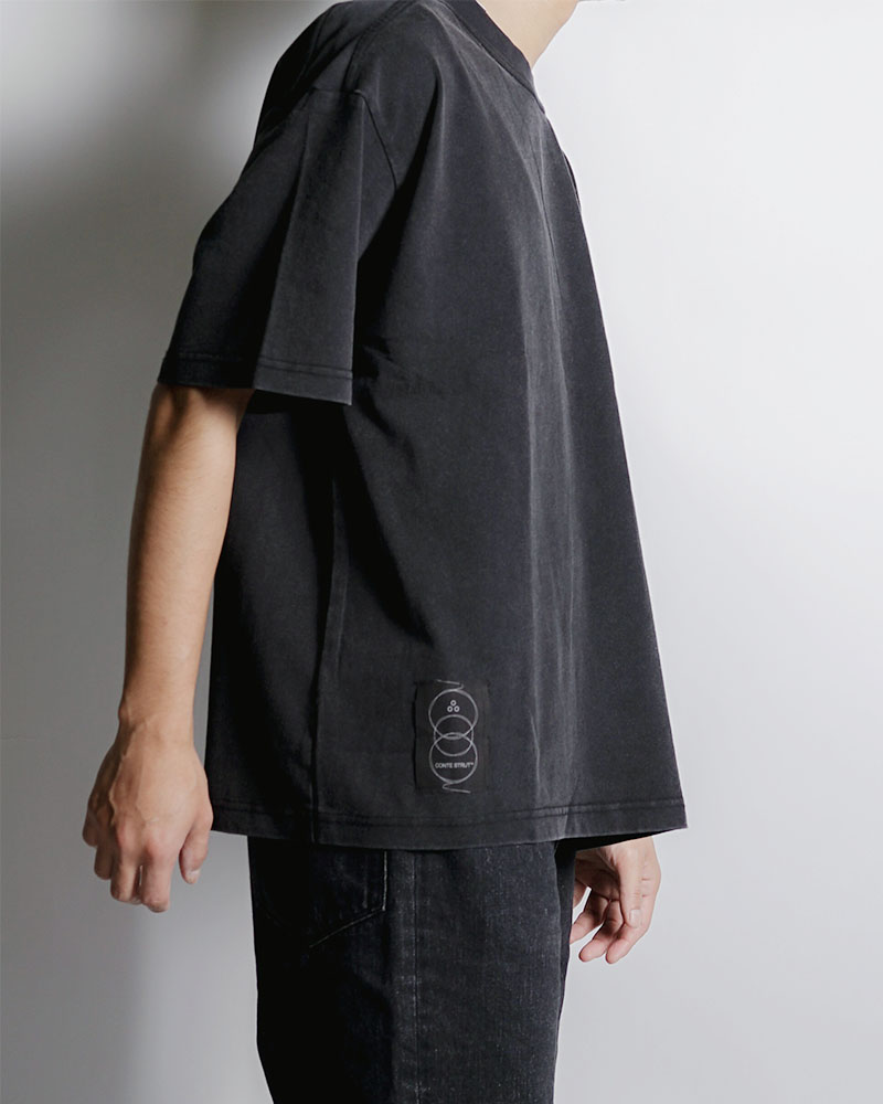 DEFORMED RIB S/S TEE -BLACK-