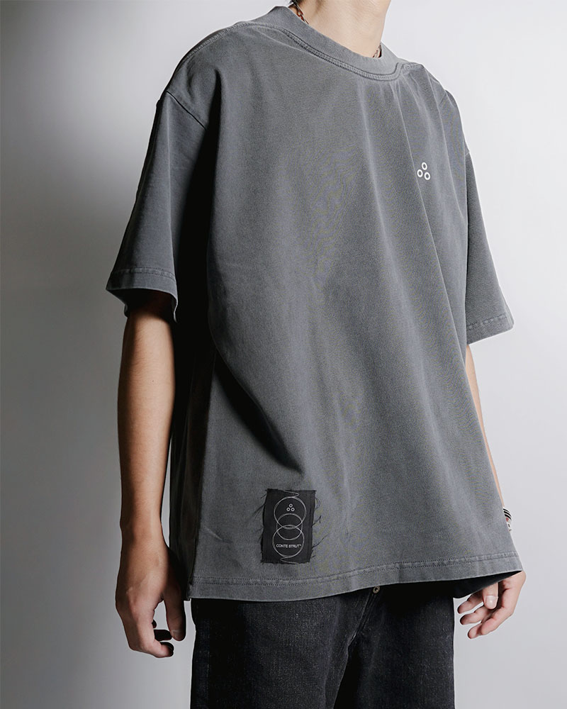 DEFORMED RIB S/S TEE -GRAY-