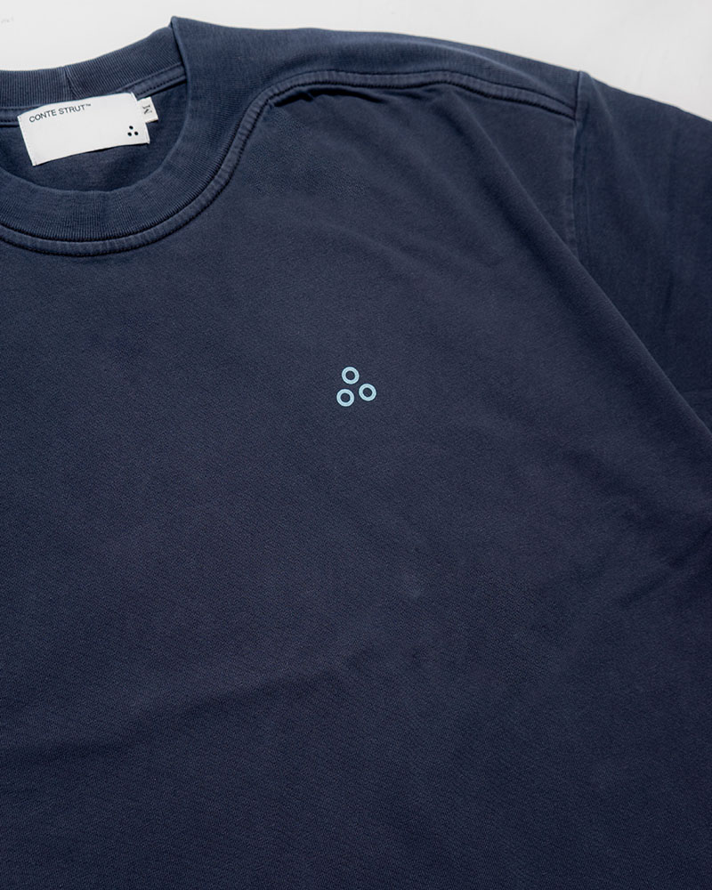 DEFORMED RIB S/S TEE -NAVY-