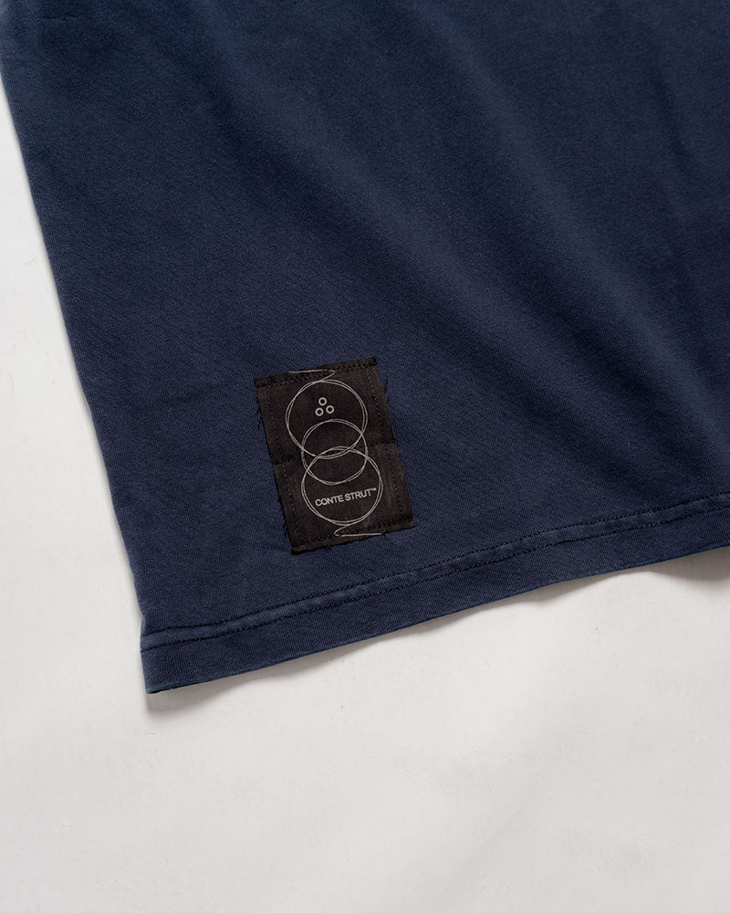 DEFORMED RIB S/S TEE -NAVY-