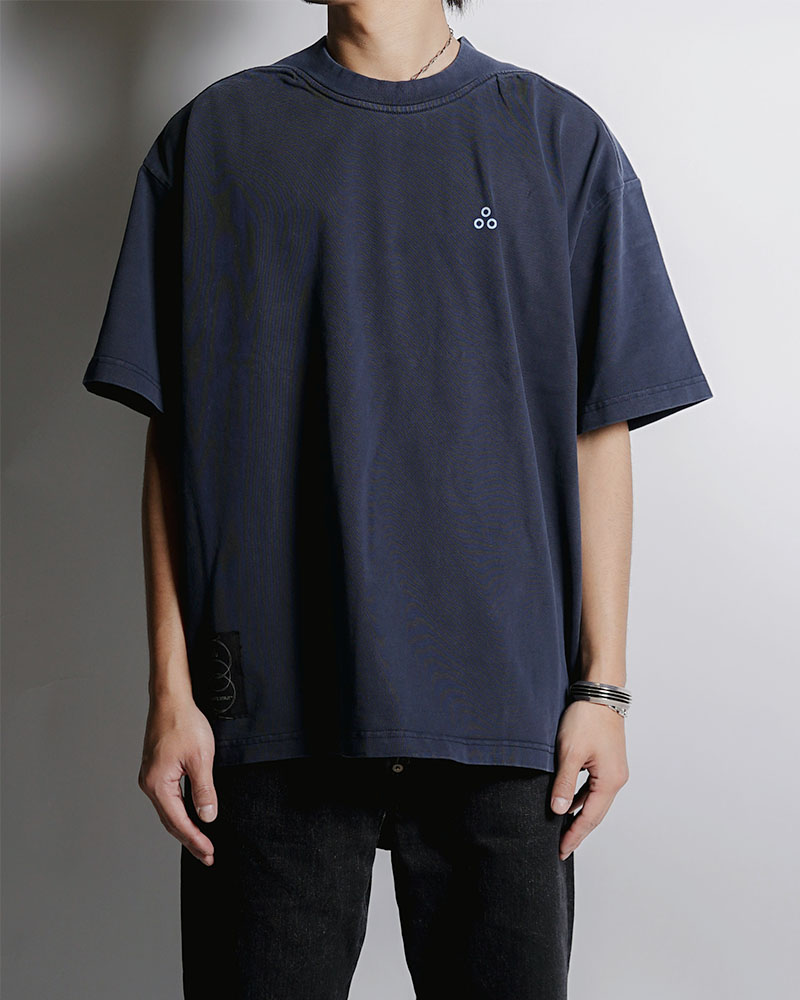 DEFORMED RIB S/S TEE -NAVY-