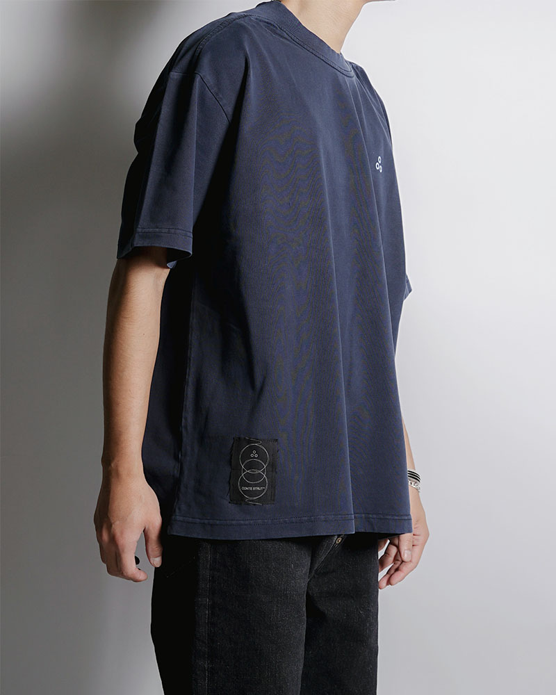 DEFORMED RIB S/S TEE -NAVY-