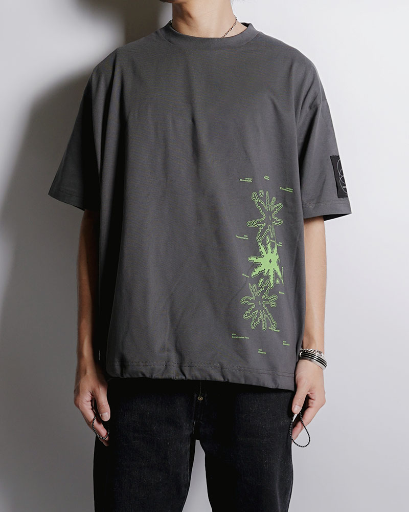 DRAWCORD HEM TEE -SUMI-