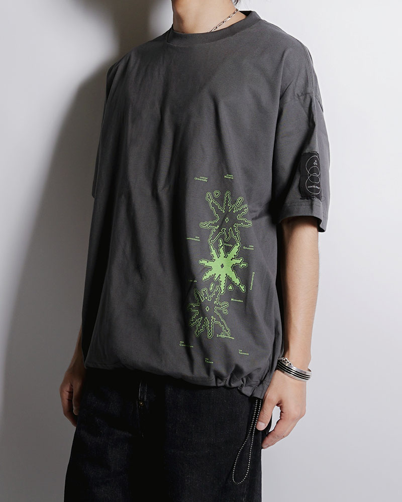 DRAWCORD HEM TEE -SUMI-