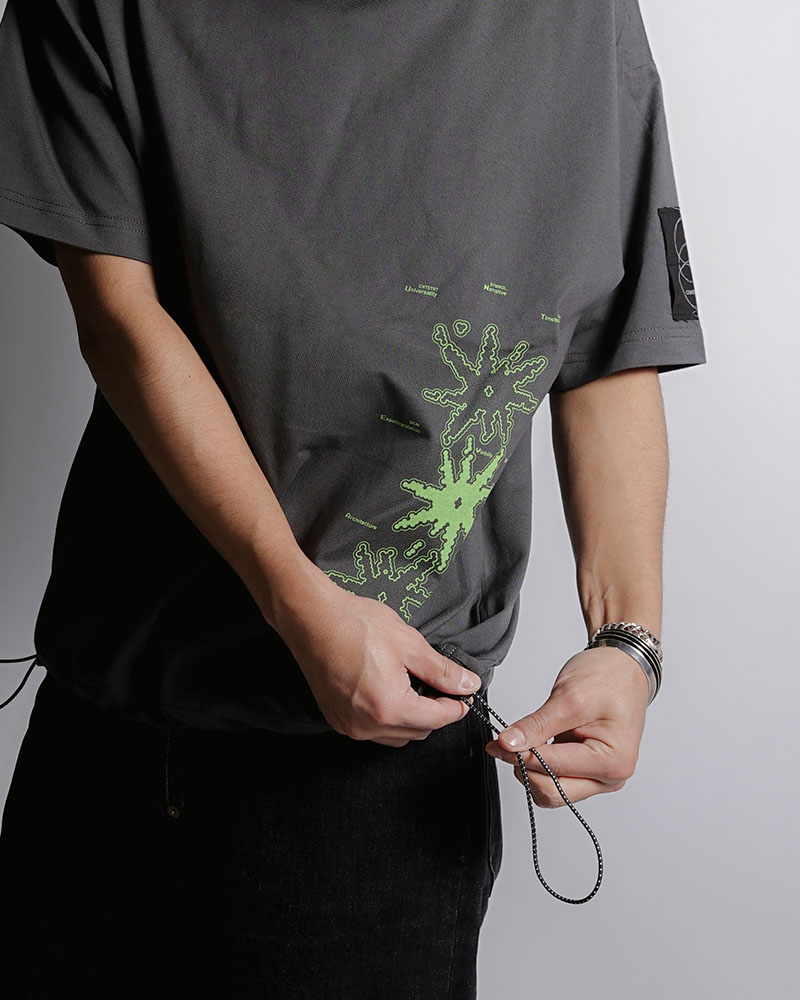 DRAWCORD HEM TEE -SUMI-