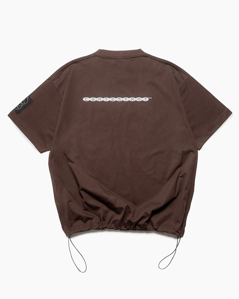 DRAWCORD HEM TEE -BROWN-