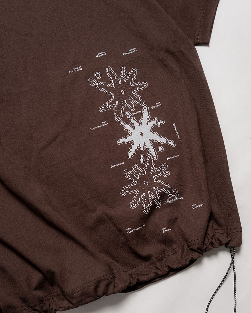 DRAWCORD HEM TEE -BROWN-