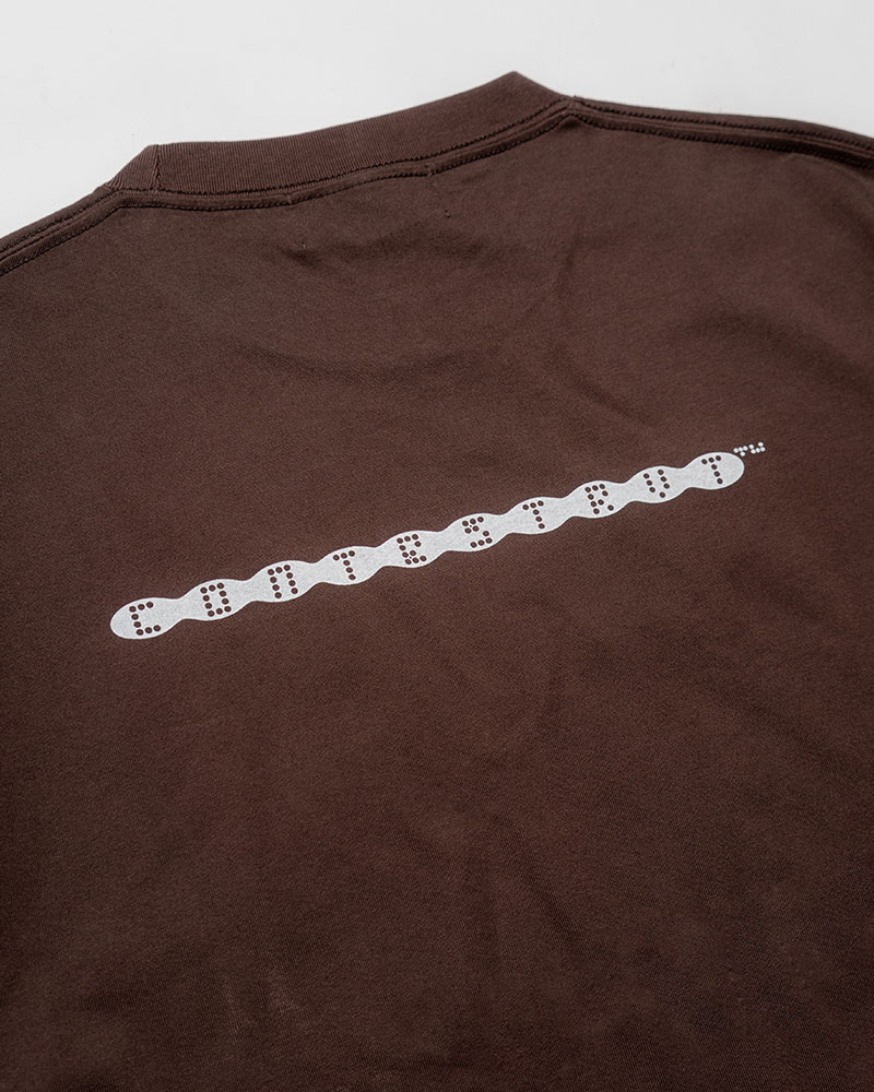 DRAWCORD HEM TEE -BROWN-