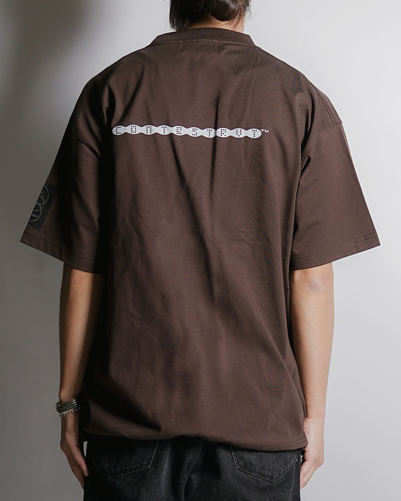 DRAWCORD HEM TEE -BROWN-
