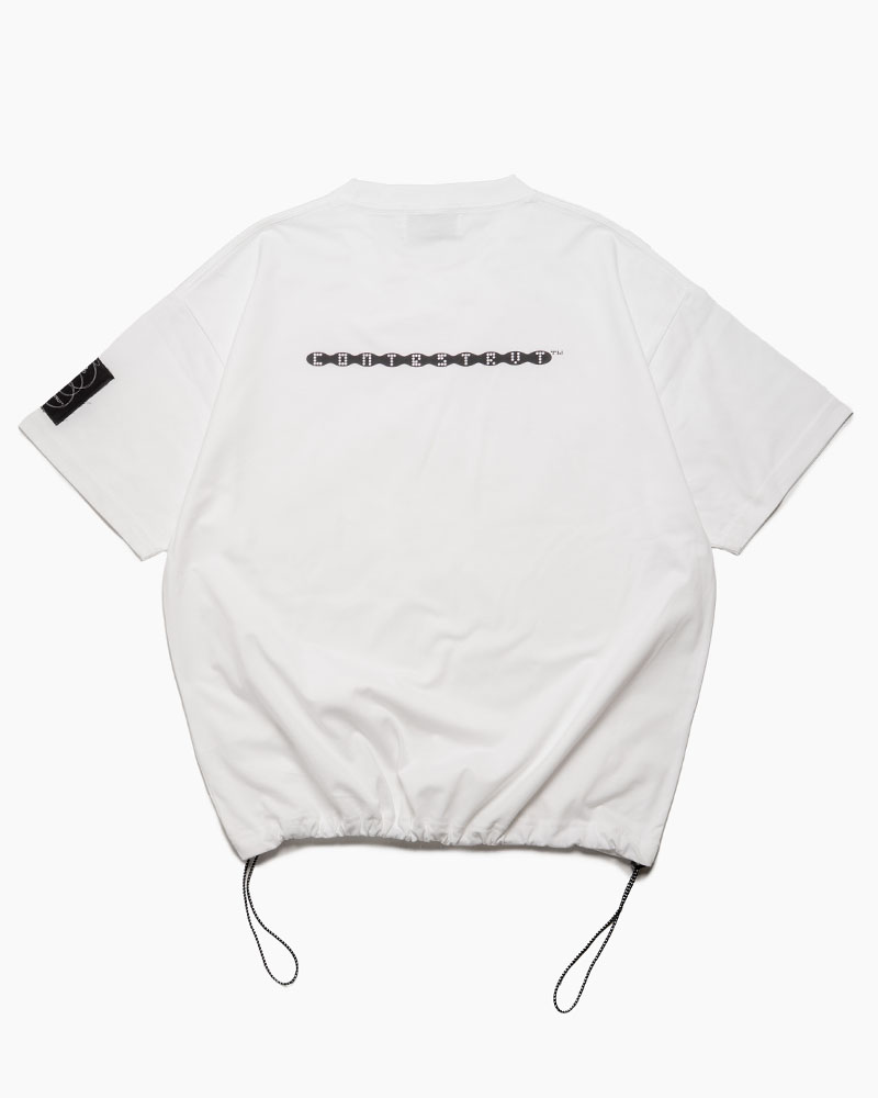 DRAWCORD HEM TEE -WHITE-