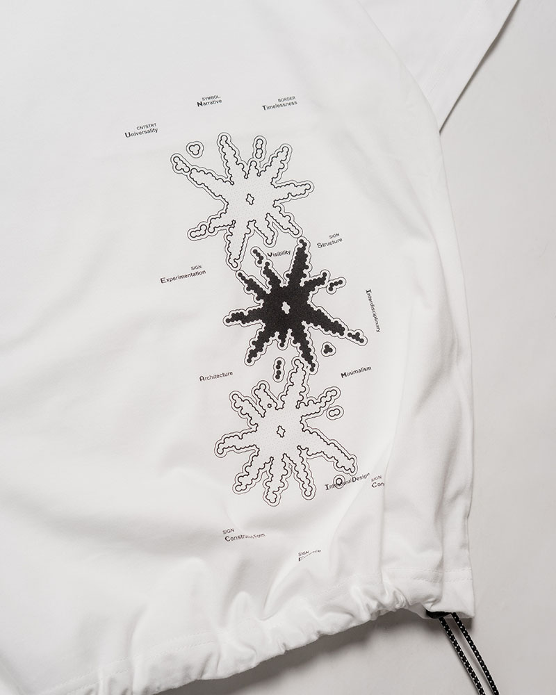DRAWCORD HEM TEE -WHITE-