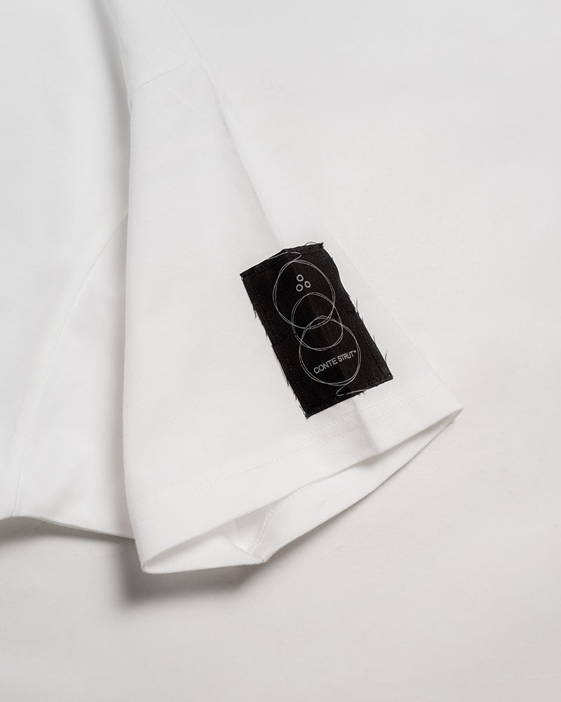 DRAWCORD HEM TEE -WHITE-