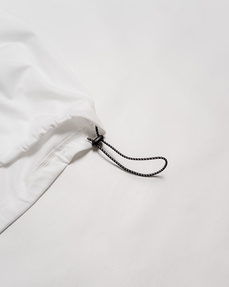 DRAWCORD HEM TEE -WHITE-