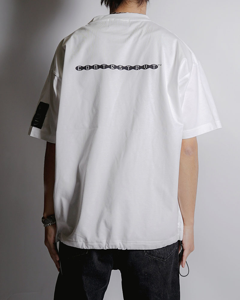 DRAWCORD HEM TEE -WHITE-