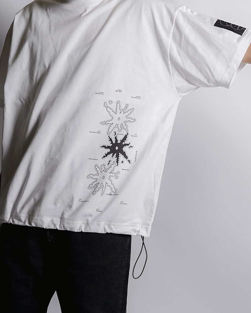 DRAWCORD HEM TEE -WHITE-