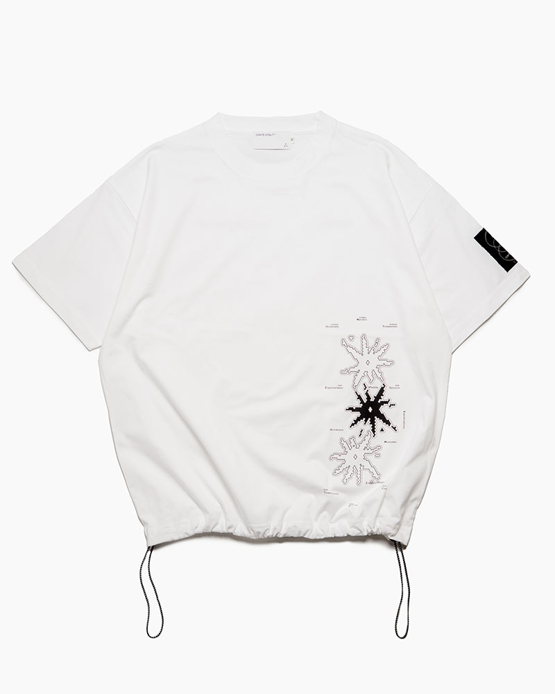 DRAWCORD HEM TEE -WHITE-