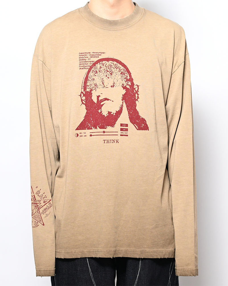 THOUGHT FADE L/S TEE -BEIGE-