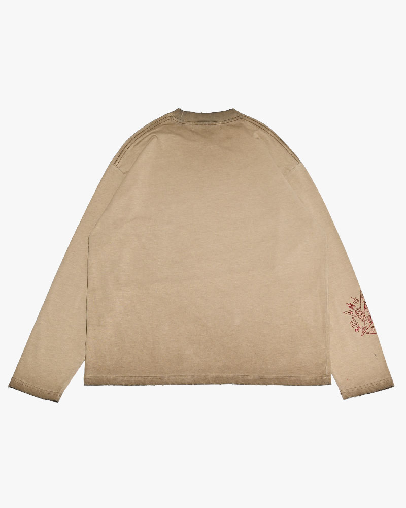 THOUGHT FADE L/S TEE -BEIGE-