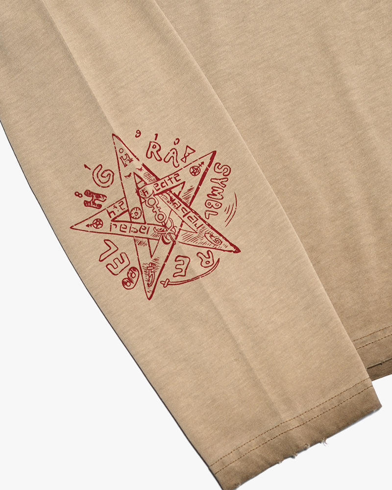THOUGHT FADE L/S TEE -BEIGE-