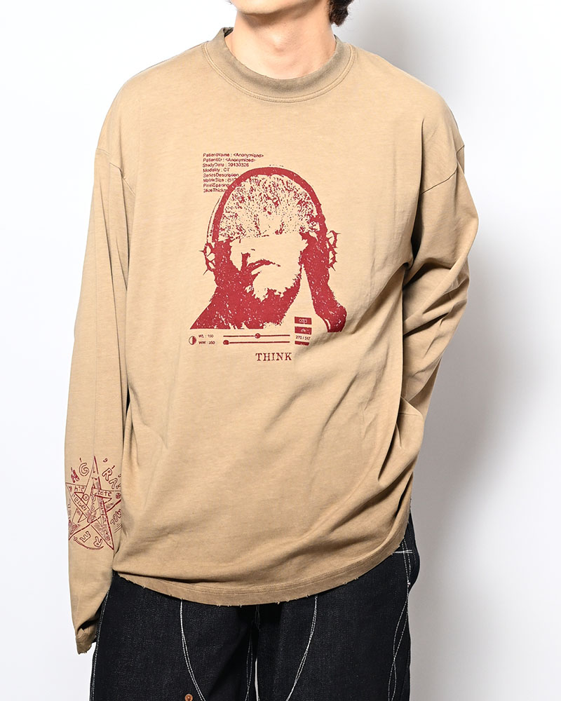 THOUGHT FADE L/S TEE -BEIGE-