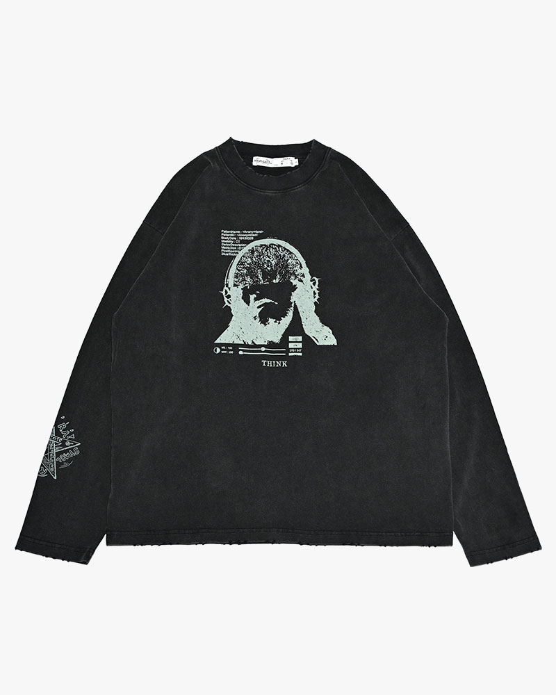 THOUGHT FADE L/S TEE -BLACK-