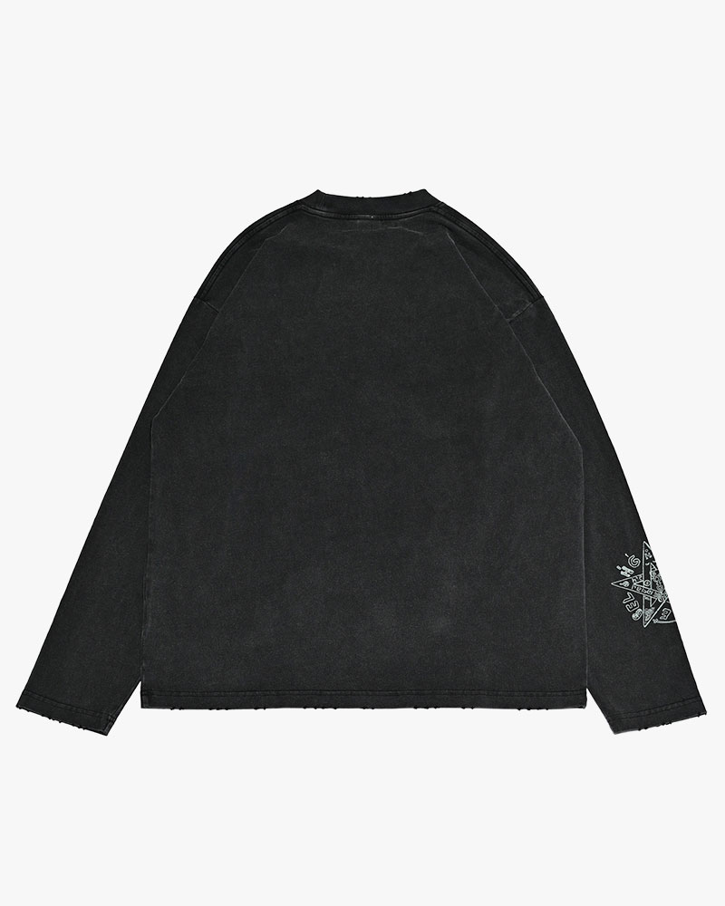 THOUGHT FADE L/S TEE -BLACK-