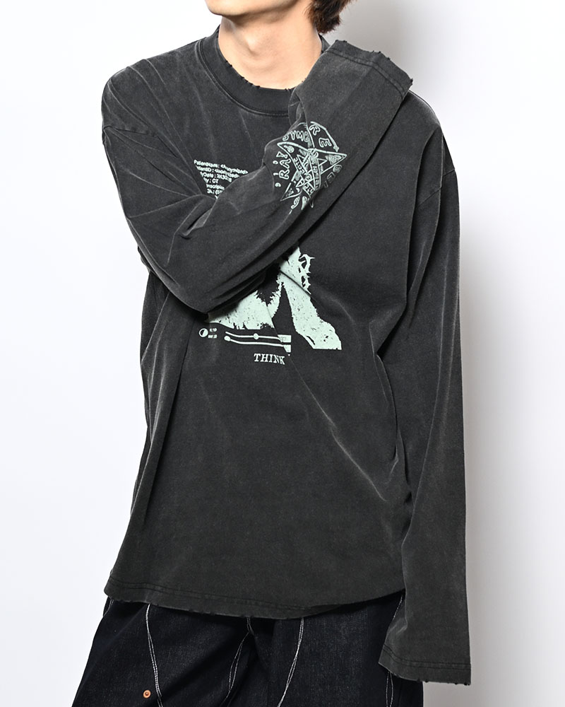 THOUGHT FADE L/S TEE -BLACK-