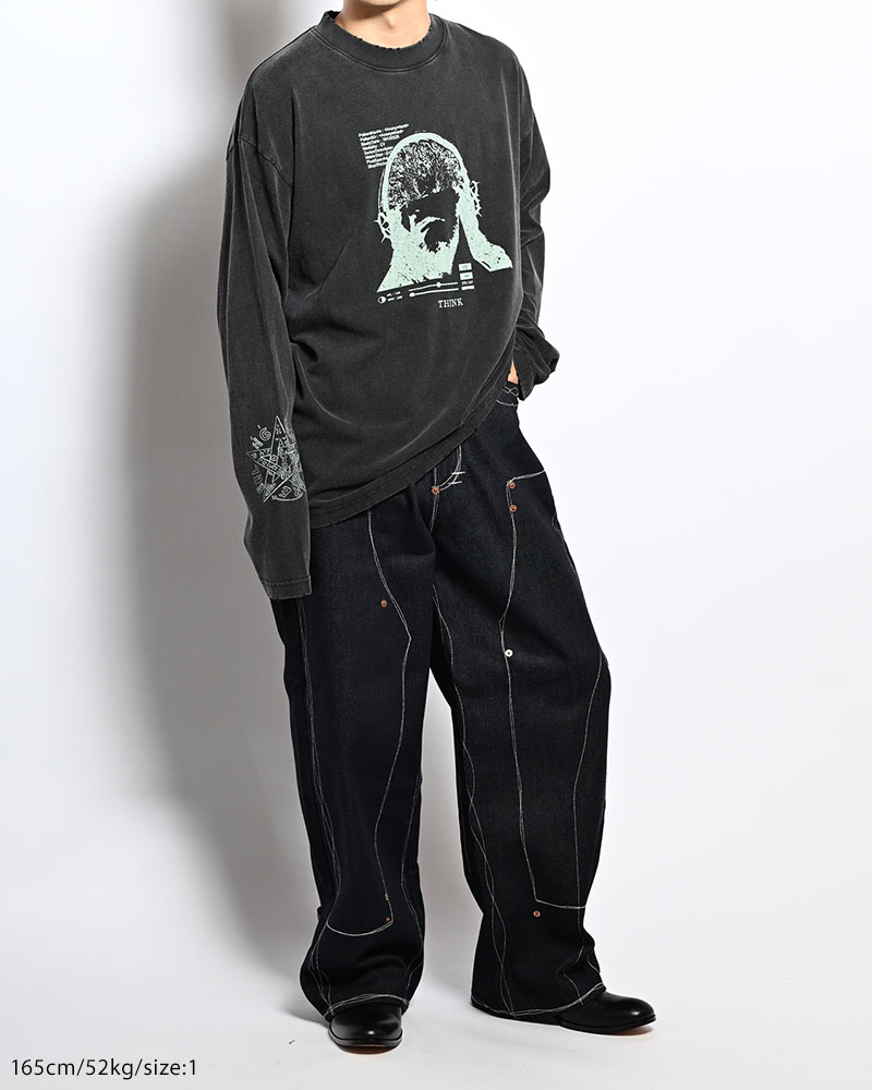 THOUGHT FADE L/S TEE -BLACK-