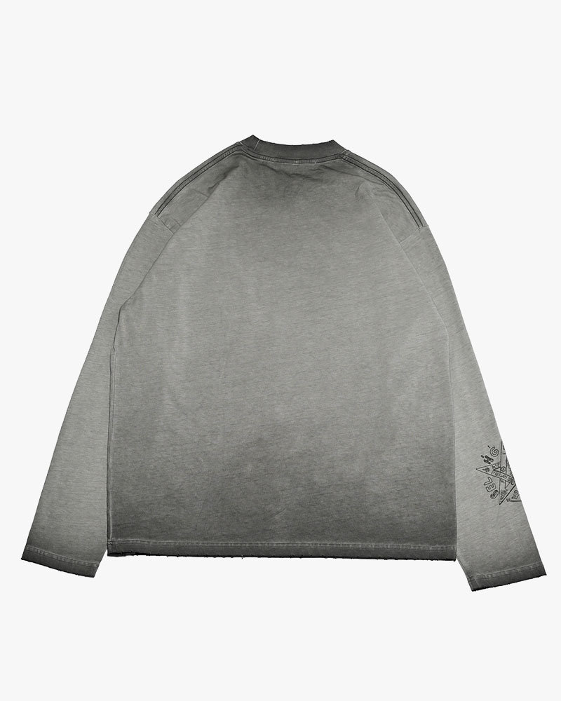THOUGHT FADE L/S TEE -GRAY-