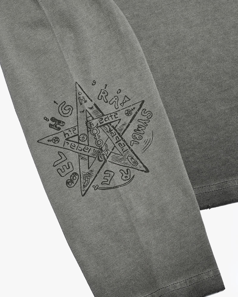THOUGHT FADE L/S TEE -GRAY-