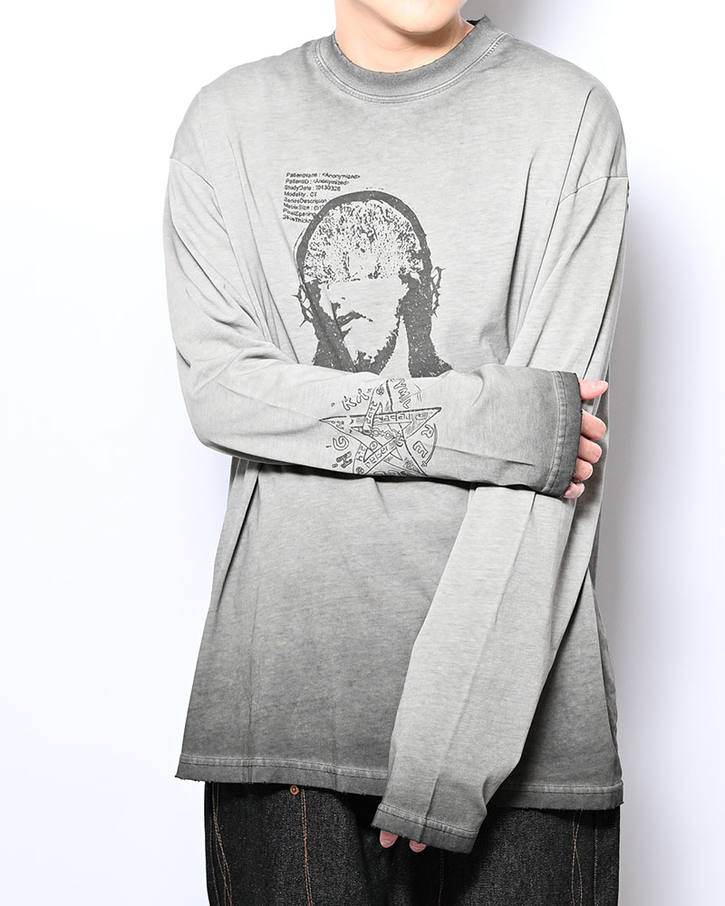 THOUGHT FADE L/S TEE -GRAY-