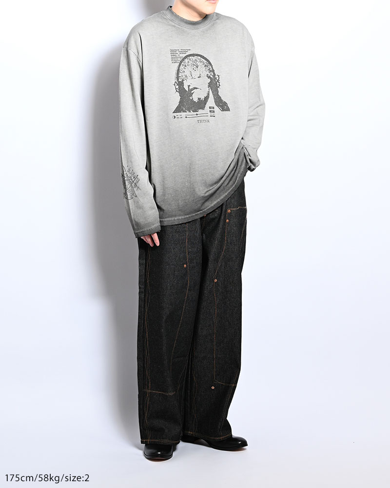 THOUGHT FADE L/S TEE -GRAY-