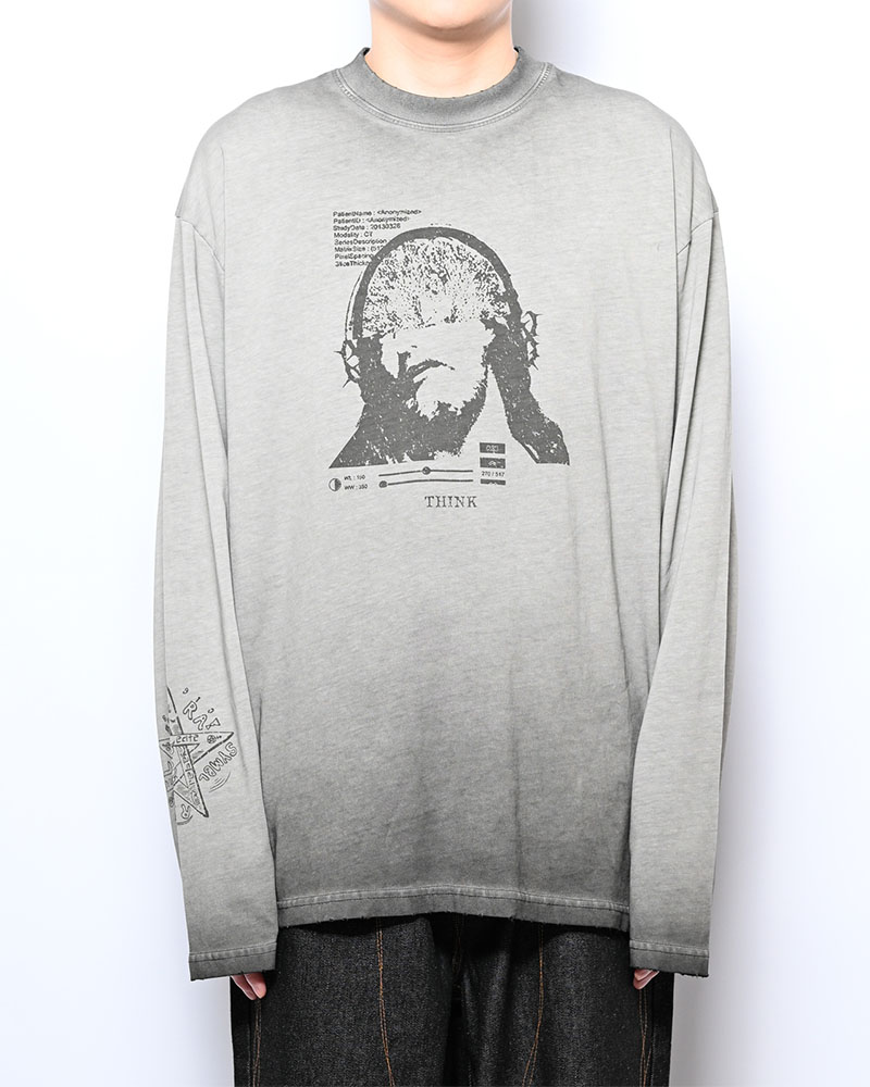 THOUGHT FADE L/S TEE -GRAY-