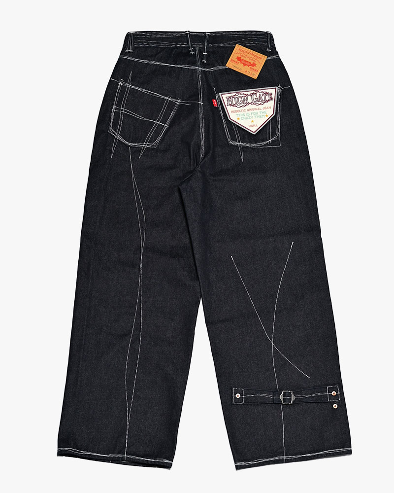 ROUGH STITCH DENIM PANTS -BLACK-