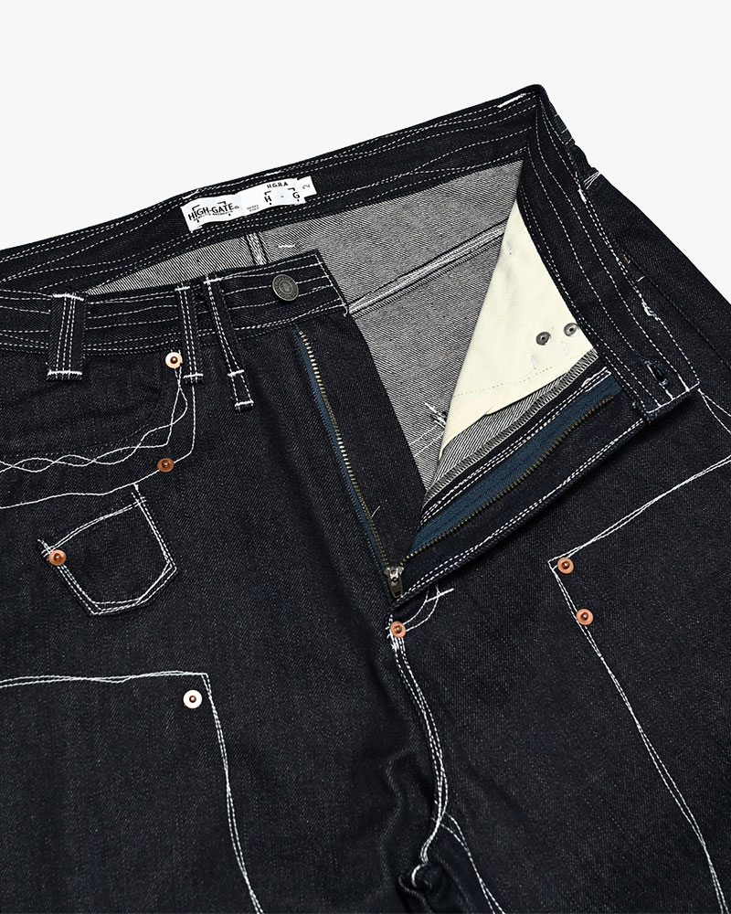 ROUGH STITCH DENIM PANTS -BLACK-